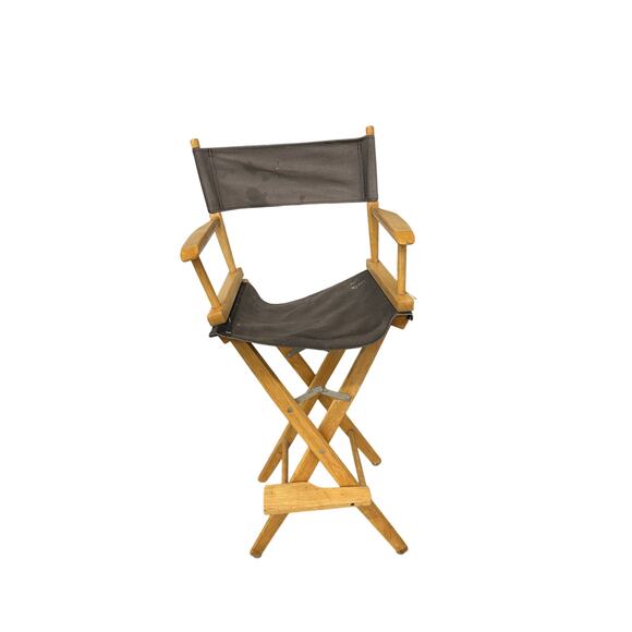 Casual Home 30" Director's Chair Natural Frame-with Grey Canvas, Bar Height